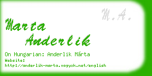 marta anderlik business card